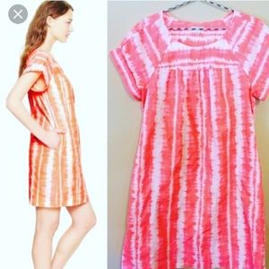 Gap neon pink tie dye shirt sleeve sundress XS